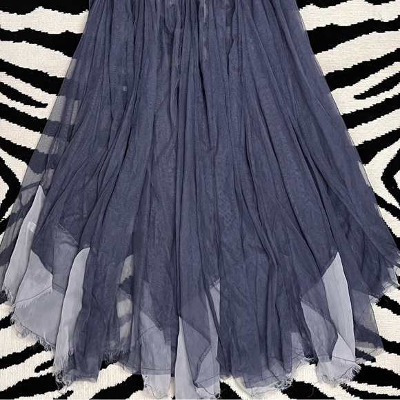 SUPER RARE Free People Intimately Free Sheer Boho Raw Tulle Maxi Dress Size XS - Picture 7 of 9